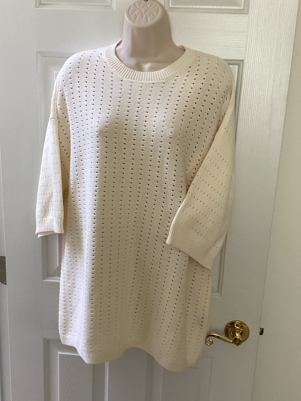 Art of Rhetoric open-stitch crewneck sweater Cottagecore Cozy minimalist  size L